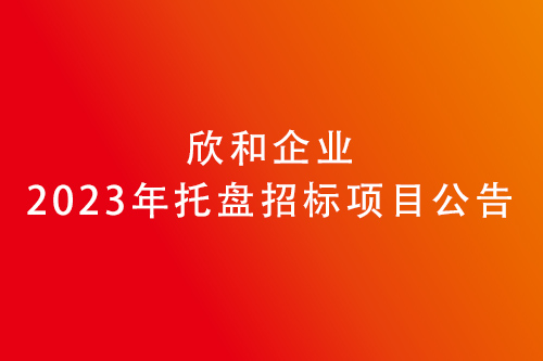 欣和企业2023年托盘招标项目公告